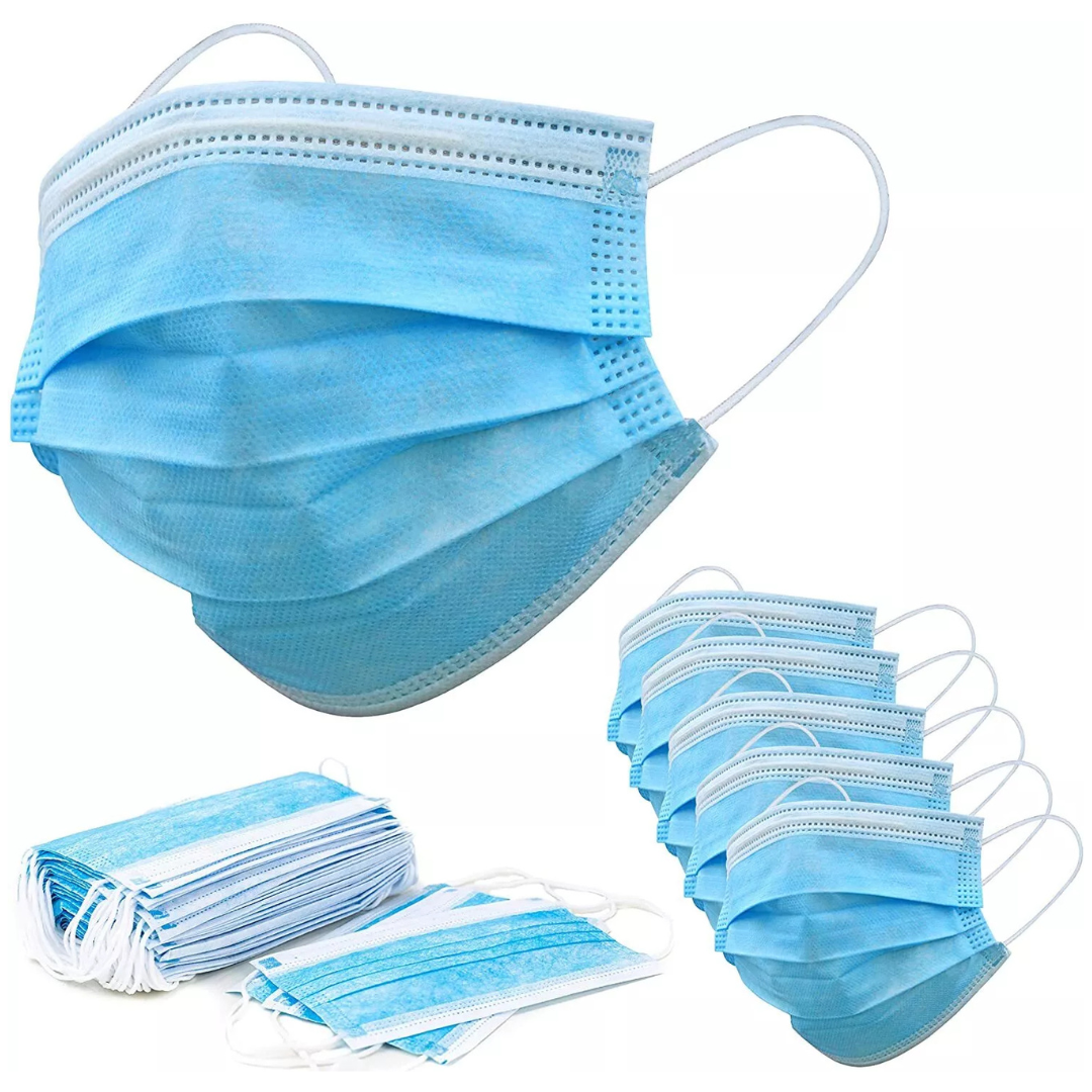 100-Pack 3- Ply Disposable Face Mask with Ear Loop