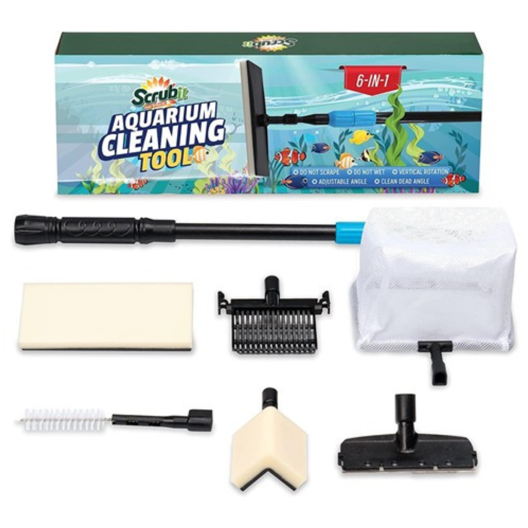 SCRUBIT 6-in-1 Aquarium Cleaning Tool Kit Algae Scraper