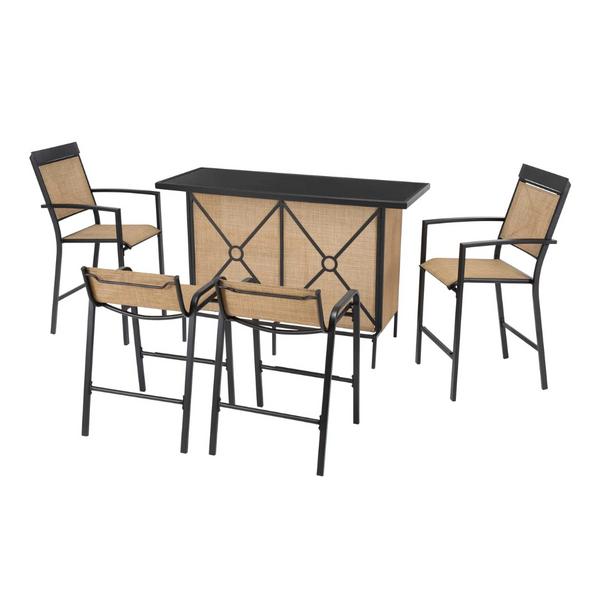 5-Piece Mainstays Palmerton Landing Bar Height Patio Dining Set