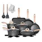 20-Piece Jeetee Nonstick Granite Coating Induction Pots & Pans Set