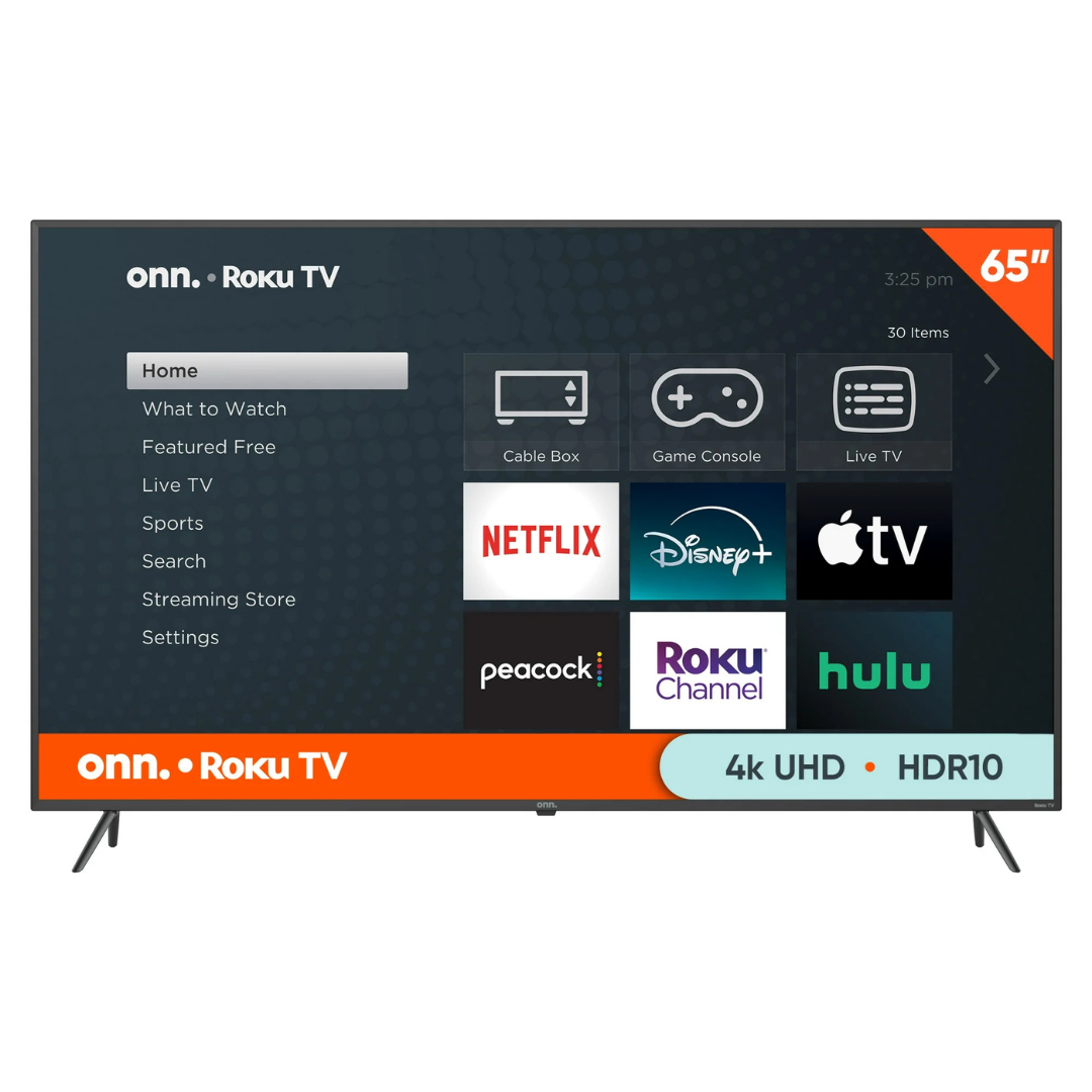 Onn 65" 4K Ultra HDR Smart LED Roku TV (100012587)