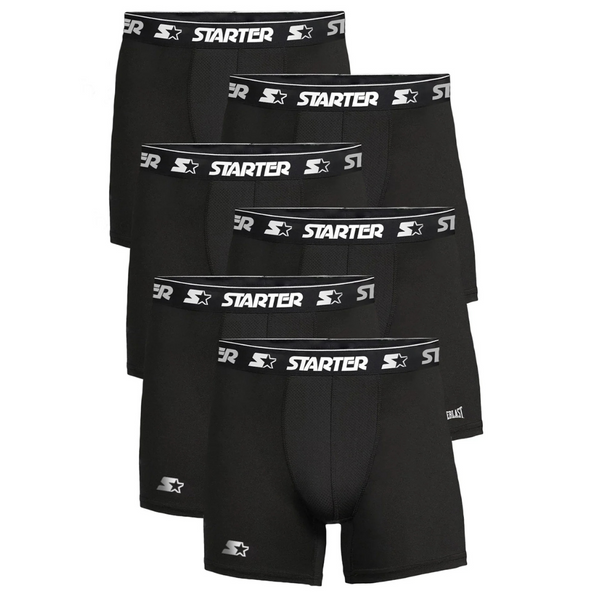 6-Pack Starter Men's Performance Athletic Stretch Boxer Briefs