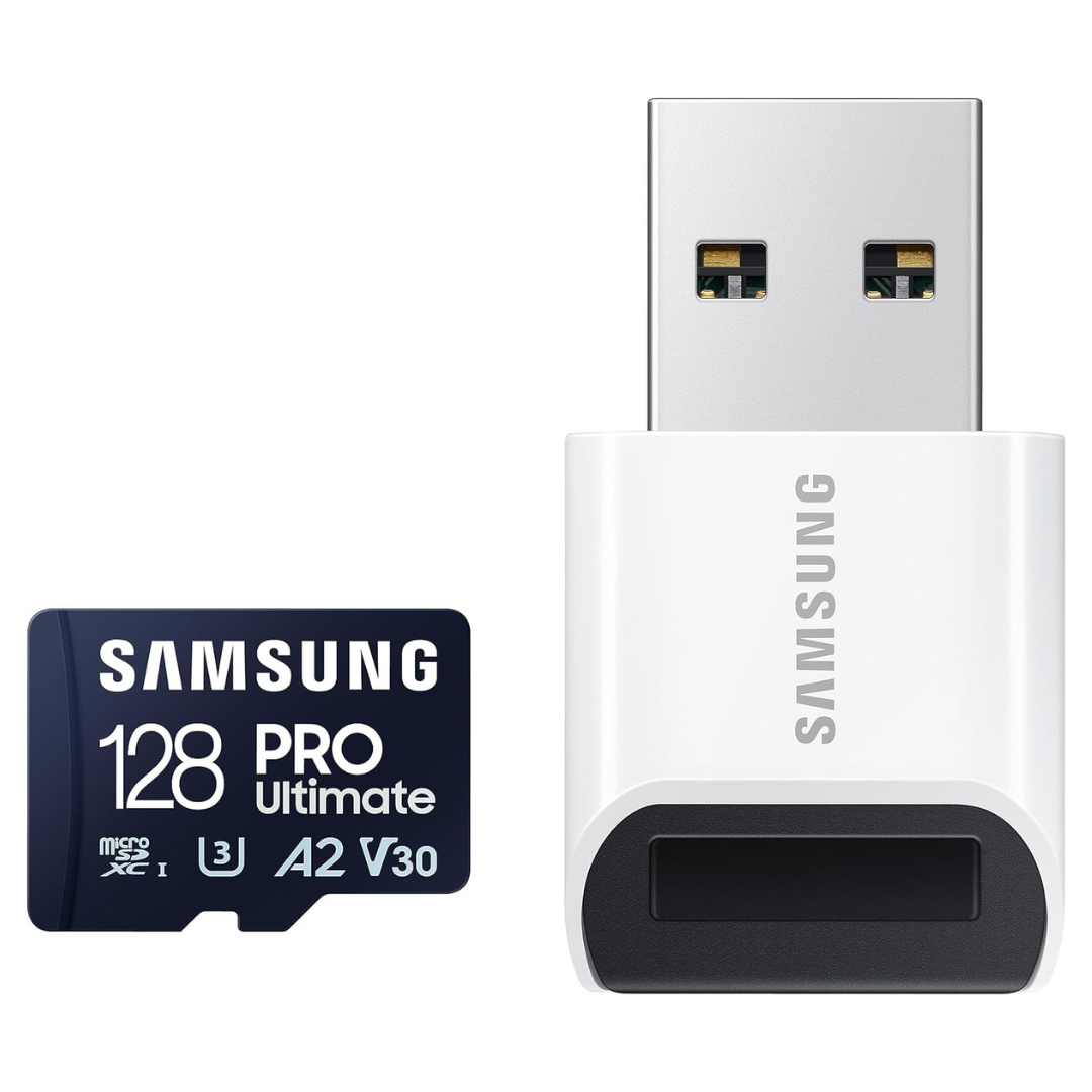 SAMSUNG PRO Ultimate MicroSD Memory Card+Reader, 128GB MicroSDXC