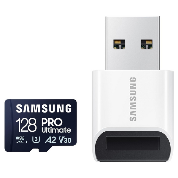 SAMSUNG PRO Ultimate MicroSD Memory Card+Reader, 128GB MicroSDXC