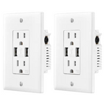 2-Pack Insignia 2-Outlet In-Wall Outlet With 2 USB Ports