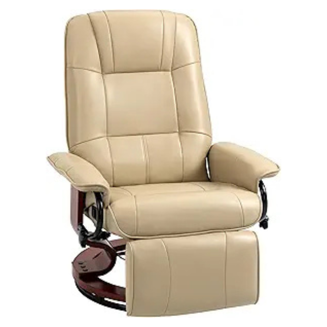 Homcom Faux Leather Manual Recliner With Footrest