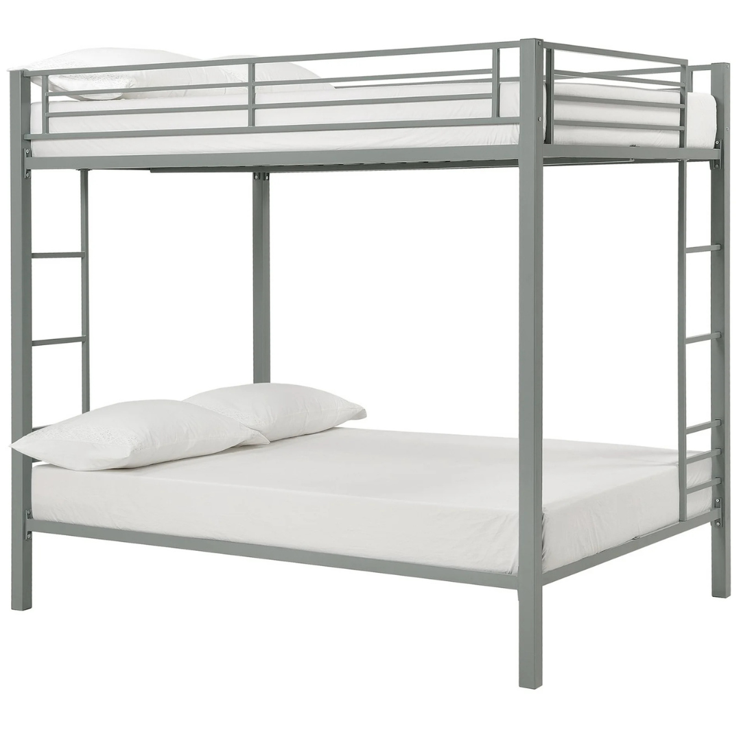 DHP Sidney Full Over Full Metal Bunk Bed (Silver)