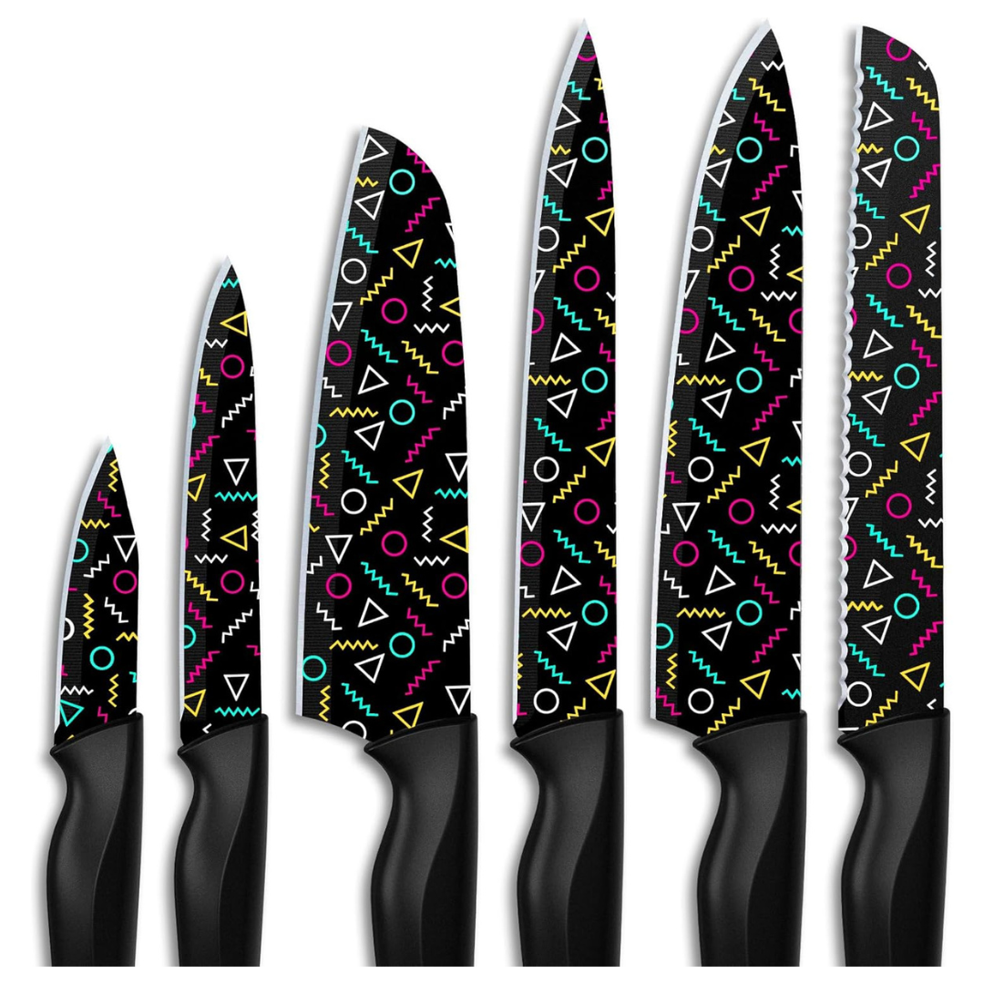 12-Piece High Carbon Stainless Steel Geometric Figure Kitchen Knife Set