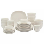 42-Piece Tabletops Unlimited Whiteware Soft Square Dinnerware Set