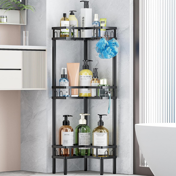 Kufutee 3-Tier Shower Organizer Standing Shower Caddy Corner