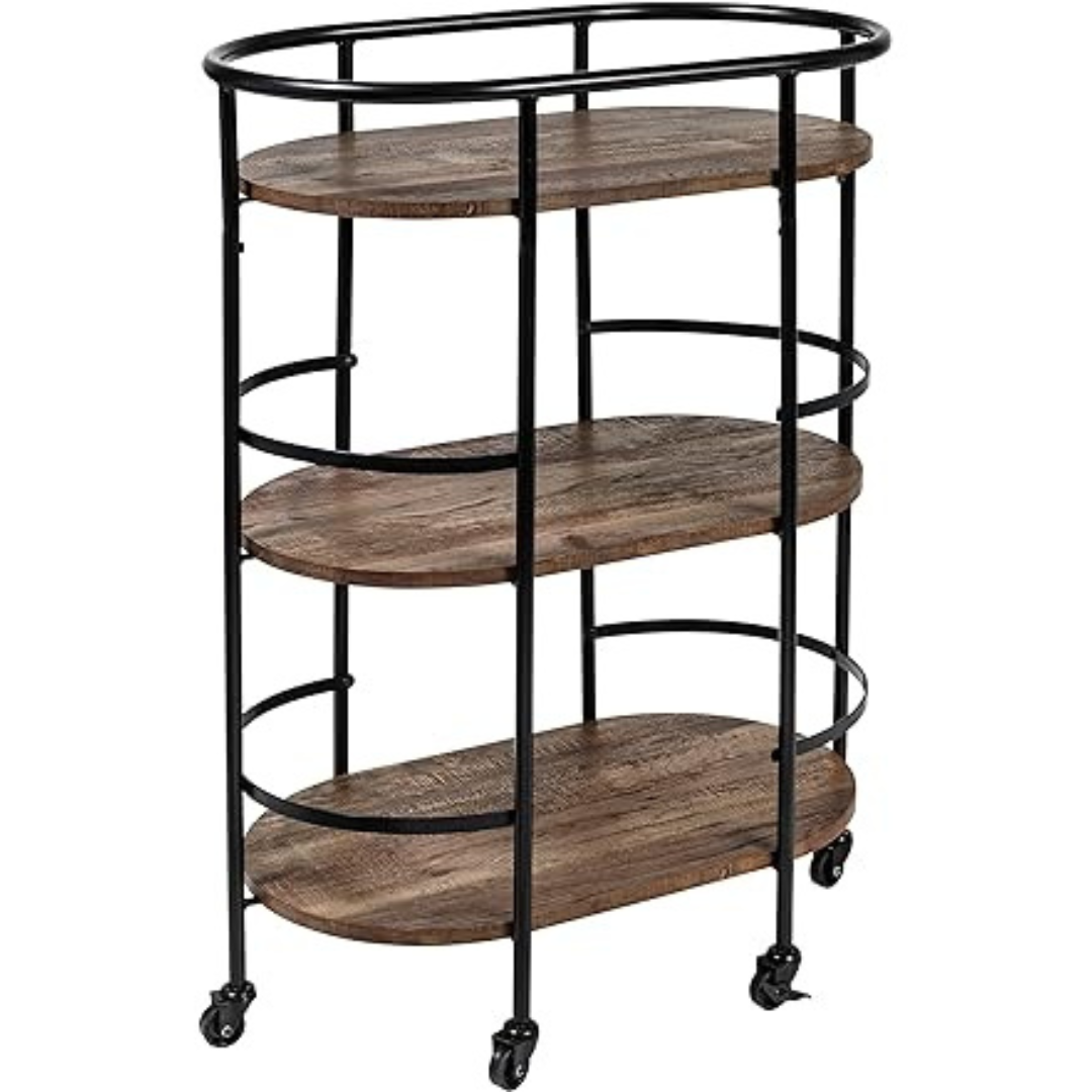 Honey Can Do 3-Tier Rolling Bar & Serving Cart