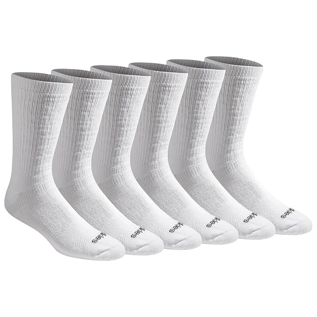 6-Pairs Dickies Men's Dri-Tech Moisture Control Cushion Crew Socks