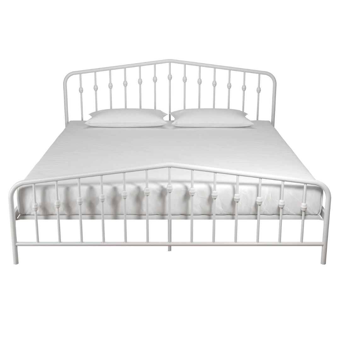 Novogratz Bushwick King Size Metal Bed with Headboard and Footboard