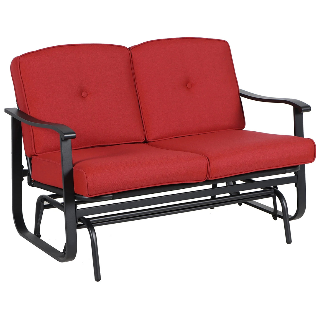 Mainstays Belden Park Cushion Steel Outdoor Glider Bench (2 colors)