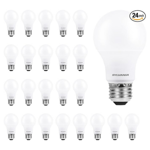 24-Count 9W SYLVANIA Eco 750 Lumens LED A19 Light Bulb