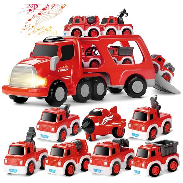 MindPal 8 In 1 Carrier Truck With Pull-Back Toy Cars And Planes