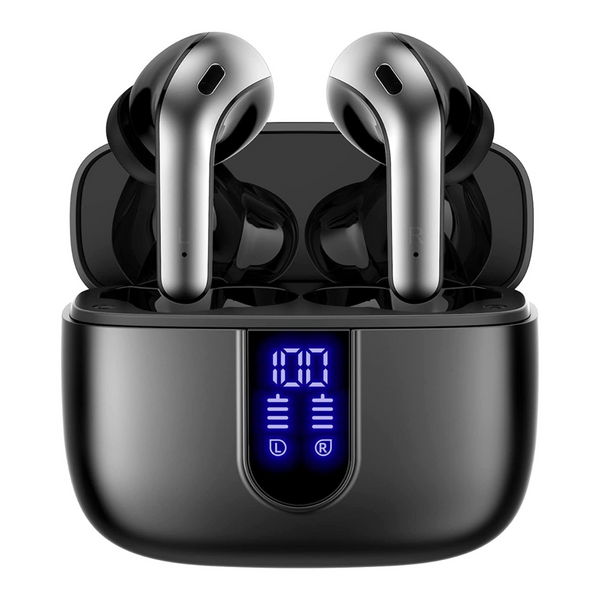 True Bluetooth LED Power Display Earphones W/Wireless Charging Case (Various)