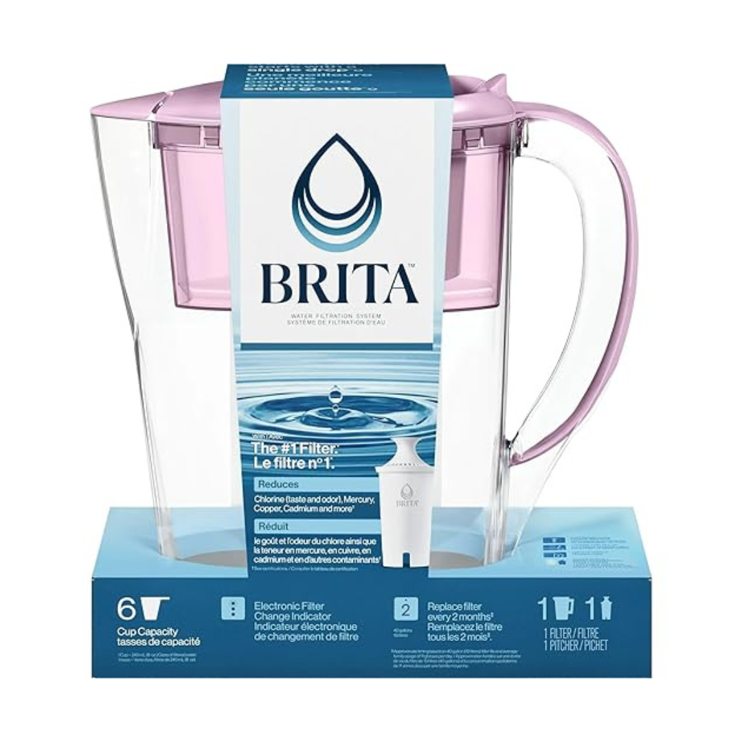 Brita 6-Cup Space Saver Water Filter Pitcher With 1 Standard Filter