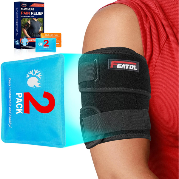 Upper Arm Bicep Tendonitis Brace with 2 Gel Ice Packs (Various)