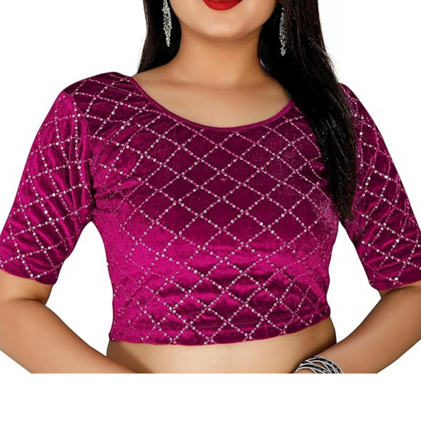 Velvet Readymade Stretchable Blouse