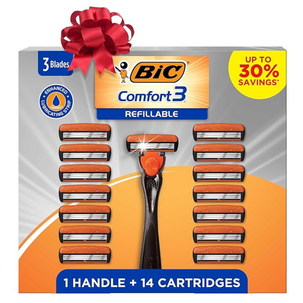 15-Piece BIC Comfort 3 Refillable Men's Razor Set