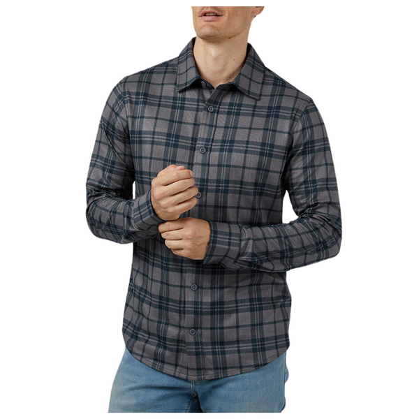 32 Degrees Men's Soft Stretch Knit Long Sleeve Button-Up Shirts