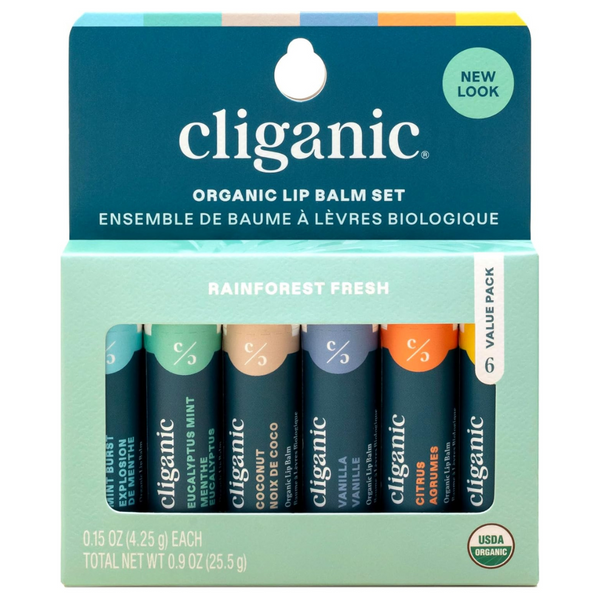 6-Count Cliganic USDA Organic Lip Balm Set