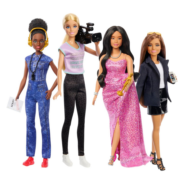 Set Of 4 Barbie Careers Women In Film Dolls & Accessories