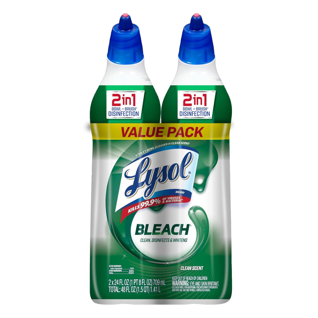 2-Pack Lysol Toilet Bowl Cleaner W. Bleach, 48 Oz