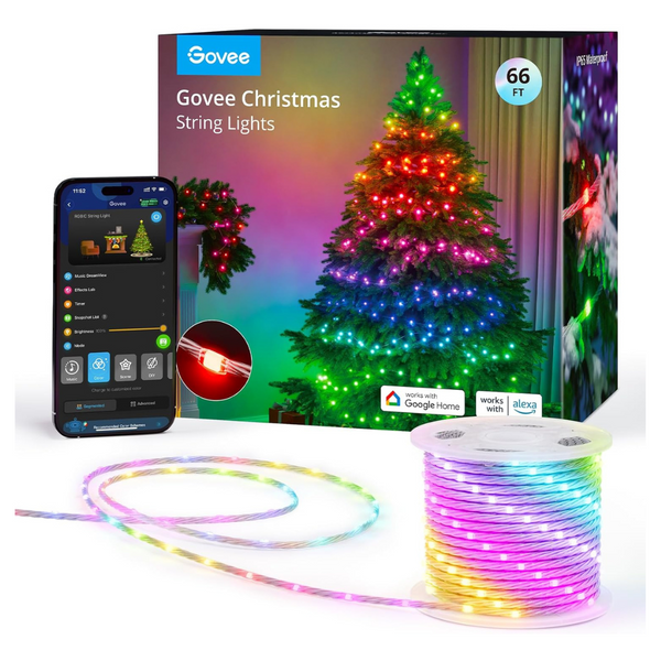 Govee 66ft Smart RGBIC Christmas String Lights