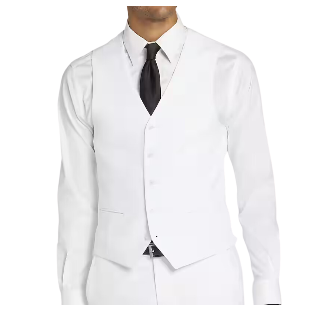 Jos. A. Bank Men's Skinny Fit Suit Separates Vest (White)