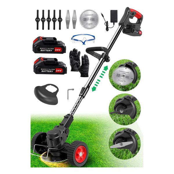 Tntants 24V Cordless Weed Wacker Trimmer + 2 Batteries (2 Colors)