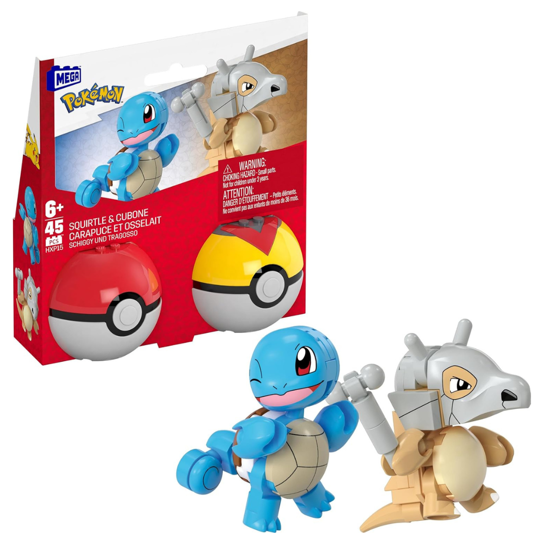 45-Piece MEGA Squirtle & Cubone Pokemon Building Toys Set