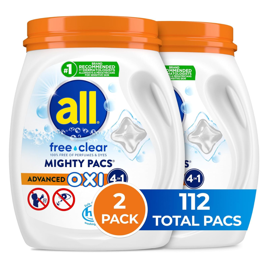 112-Count (2pk x 56ct) All Mighty Pacs Laundry Detergent