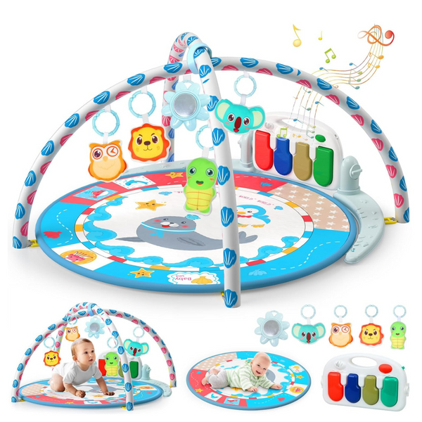 Baby Gyms Playmats Activity Mat With 4 Toys And Mirror