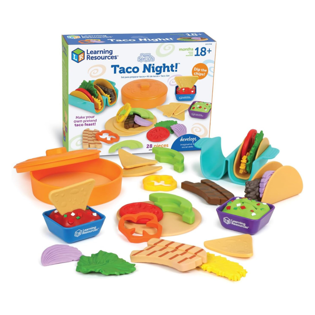 28-Piece Learning Resources New Sprouts Taco Night Play Food Set For Kids