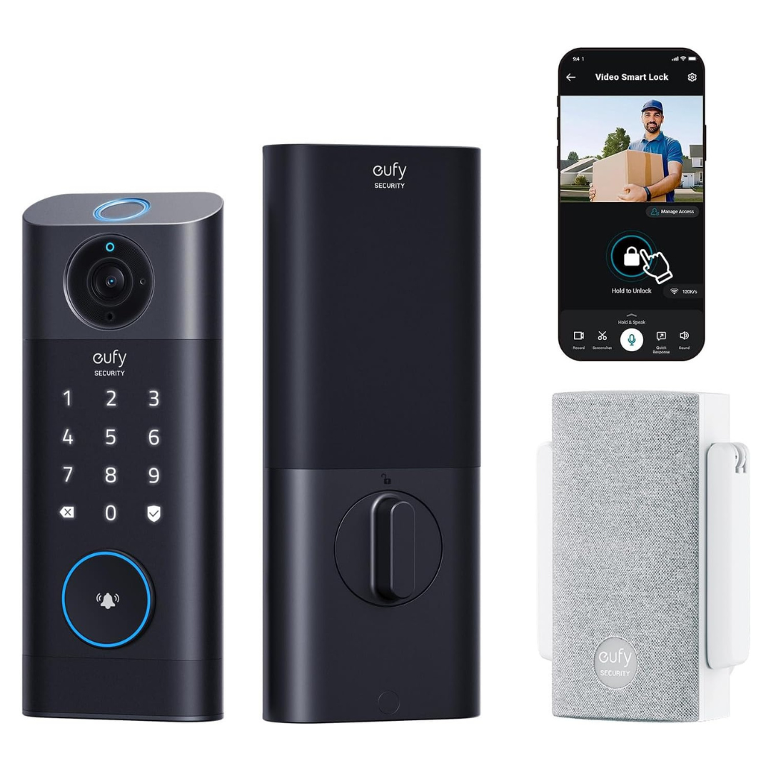 Eufy 3-in-1 Camera+Doorbell+Fingerprint Keyless Entry Smart Door Lock