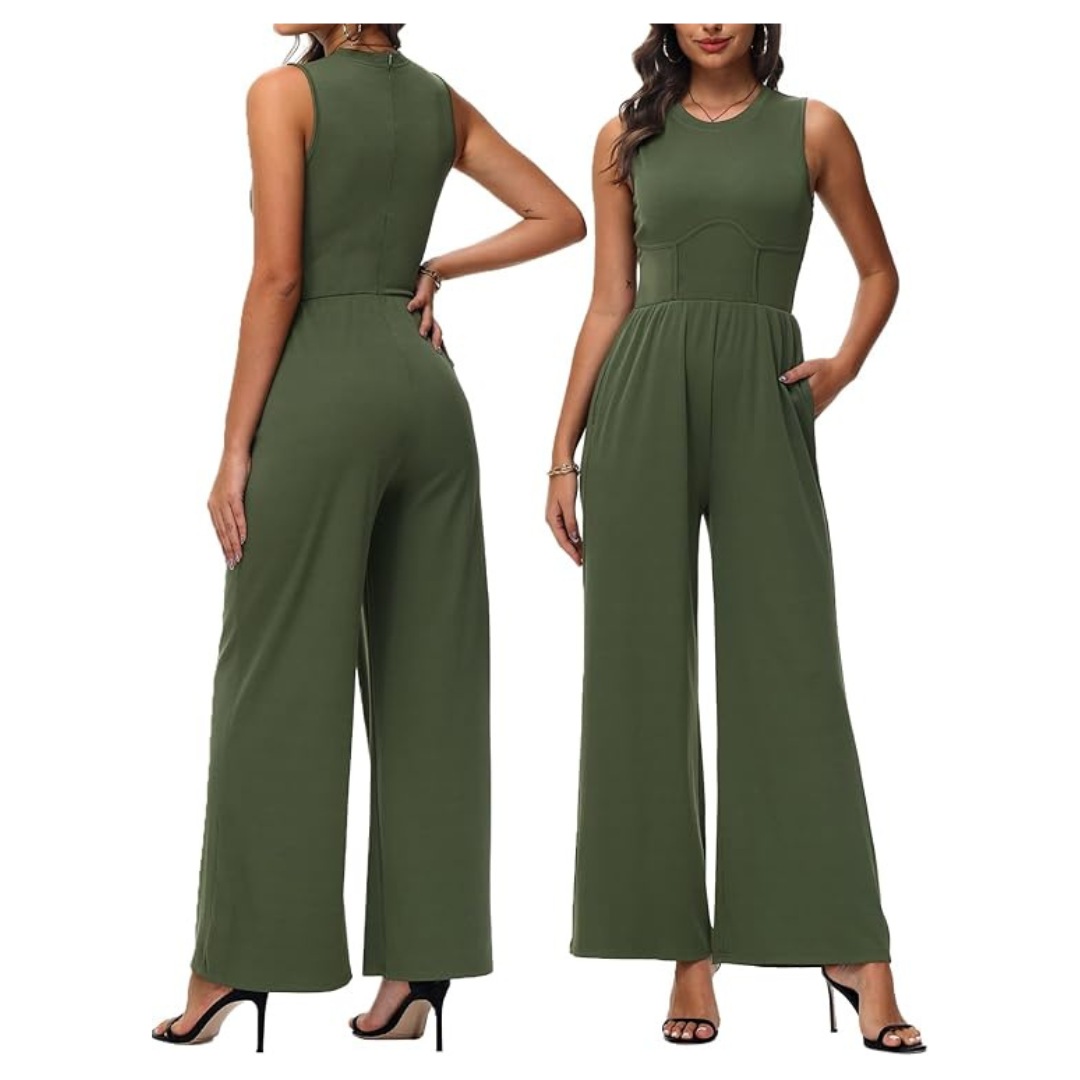 Women's Dressy Sleeveless Tummy Control One Piece Jumpsuits