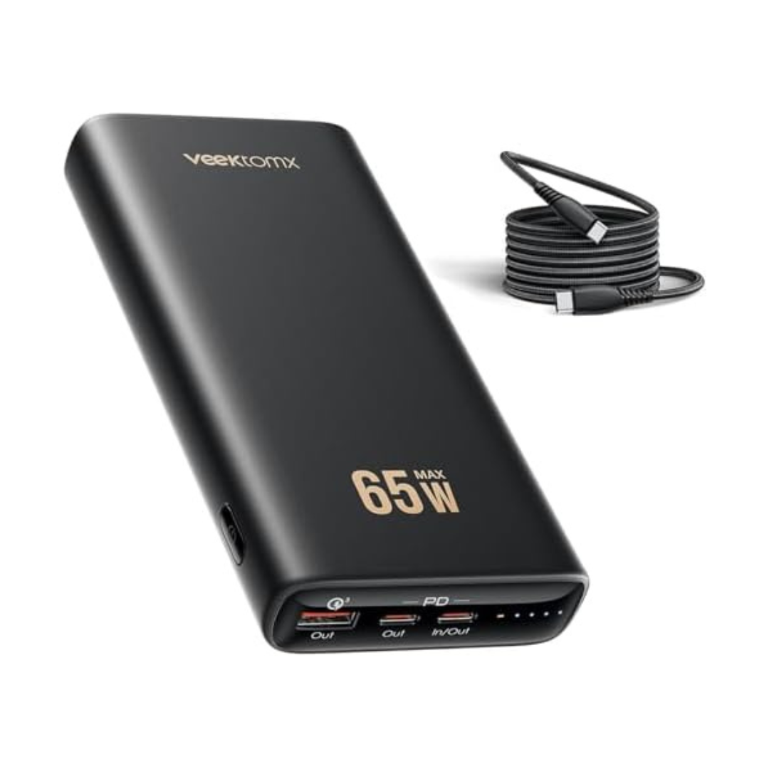 Veektomx 65W Fast Charging 20000mAh USB-C PD 3.0 Portable Power Bank