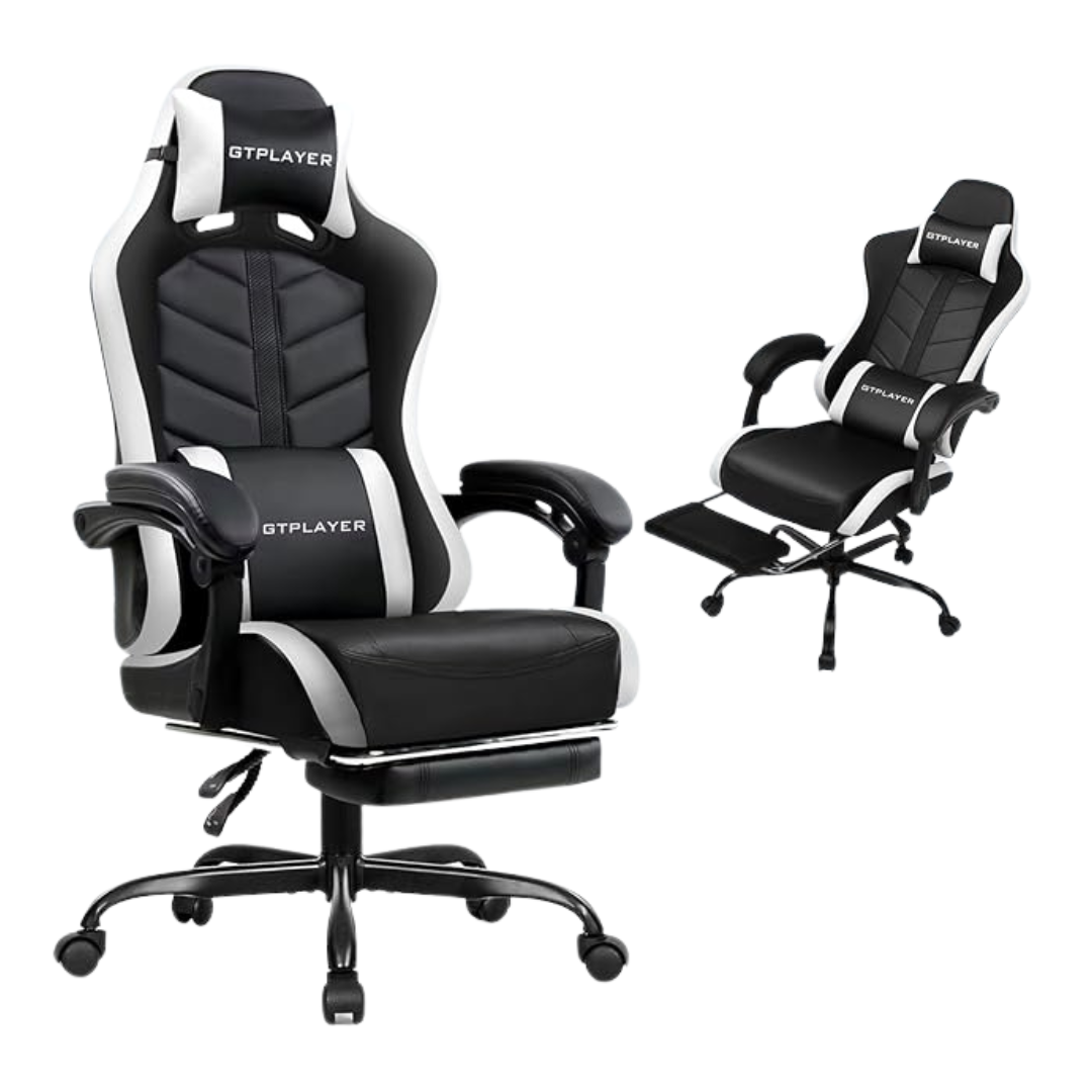 Gtplayer Ergonomic High Back Gaming Computer Chair With Footrest