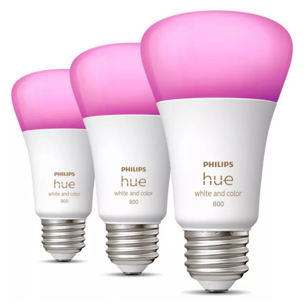 3-Pack Philips Hue A19 Bluetooth Smart LED Bulbs (White & Color Ambiance)