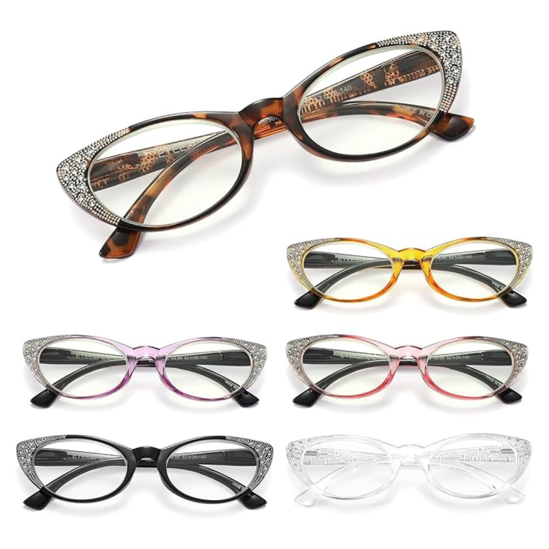 6-Piece Eyeezi Cat Eye Reading Glasses For Women