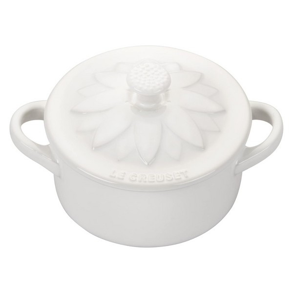 Le Creuset Stoneware Mini Round Cocotte With Flower Lid, 8oz.