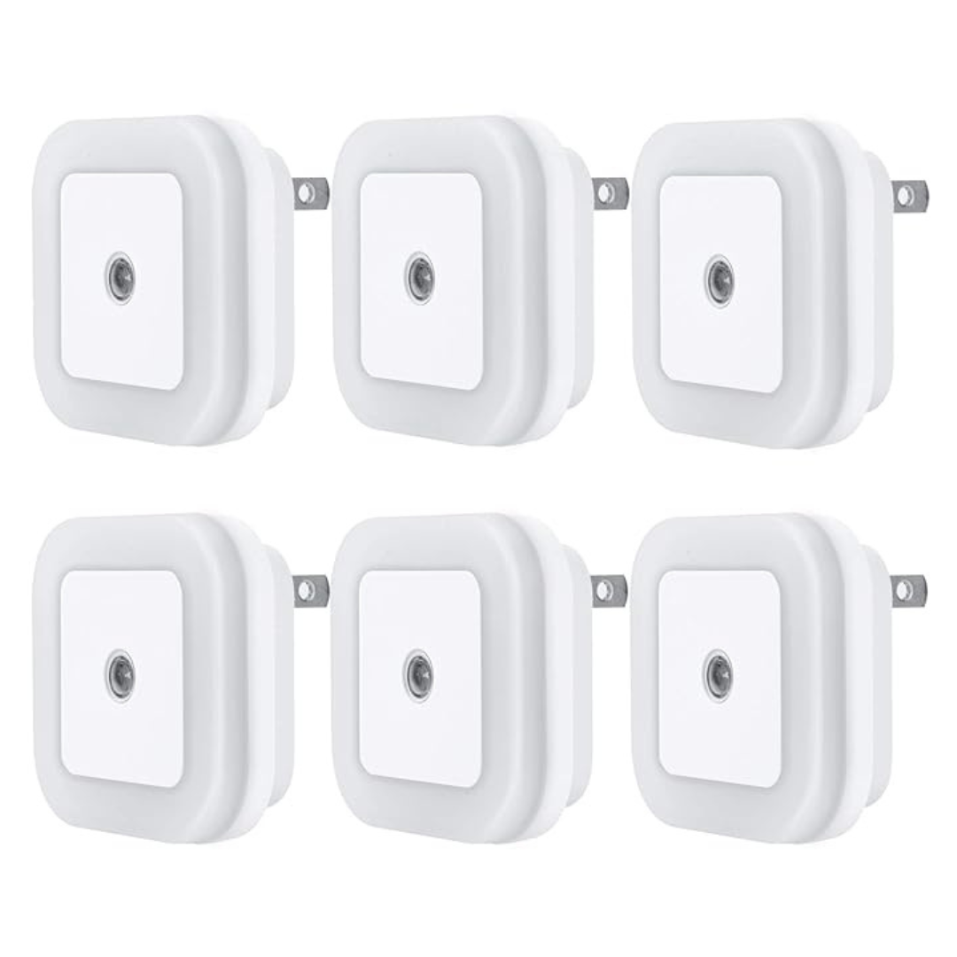 6-Pack LED Night Light With Smart Dusk To Dawn Sensor