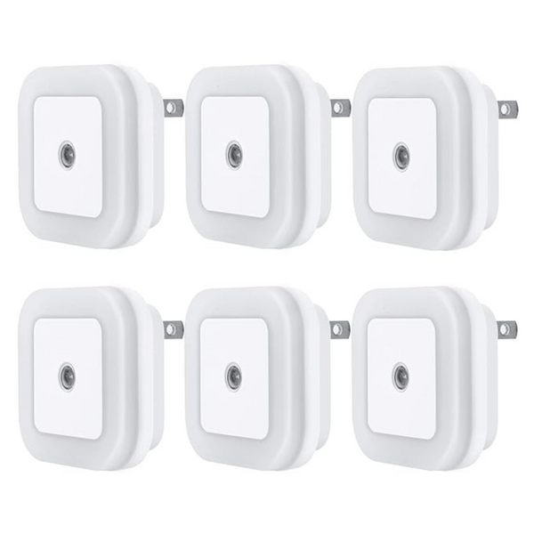 6-Pack LED Night Light With Smart Dusk To Dawn Sensor