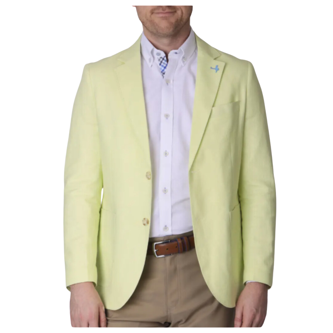 TailorByrd Solid Notch Lapel Linen Blend Sport Coat