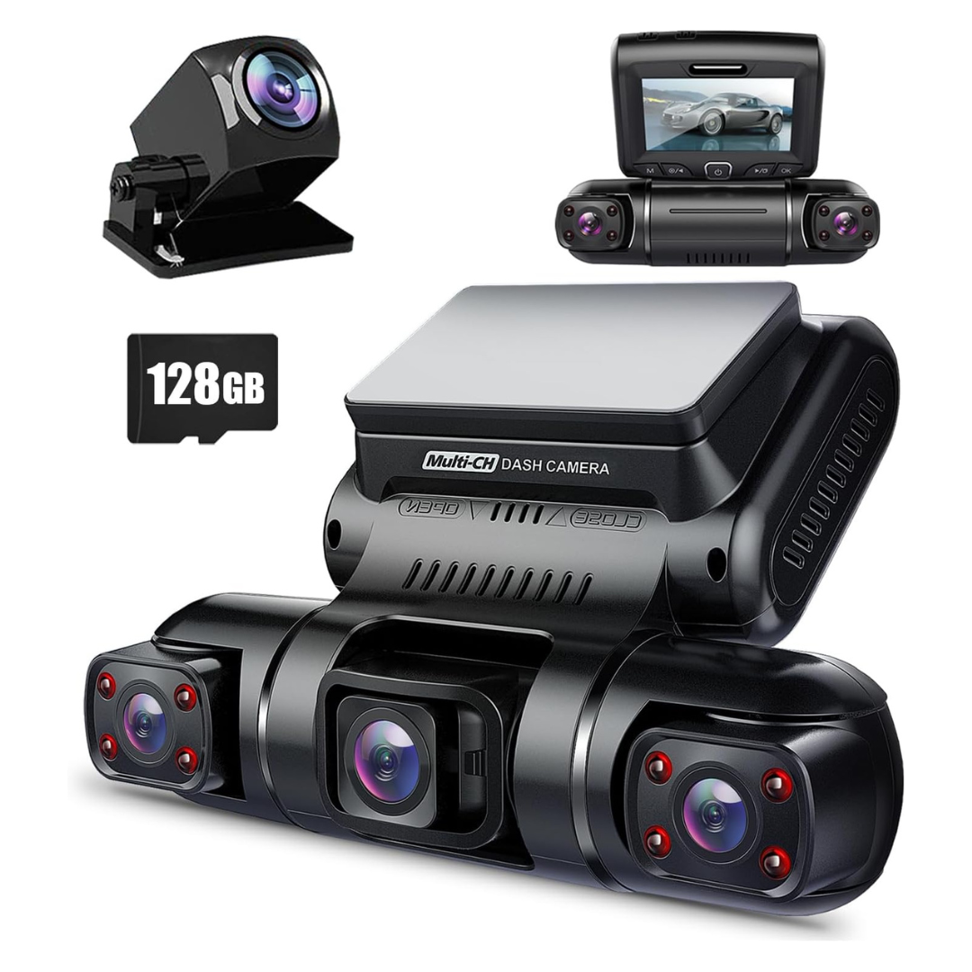 PRUVEEO 360 Degree View 4 Channel 1080p FHD Front & Rear Dash Cam