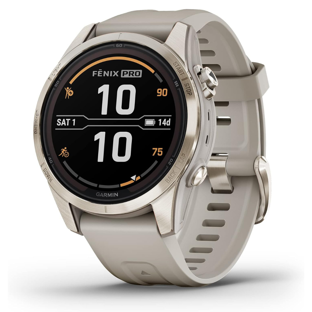 Garmin Fenix 7S Pro Sapphire Solar Edition Smartwatch (Soft Gold)