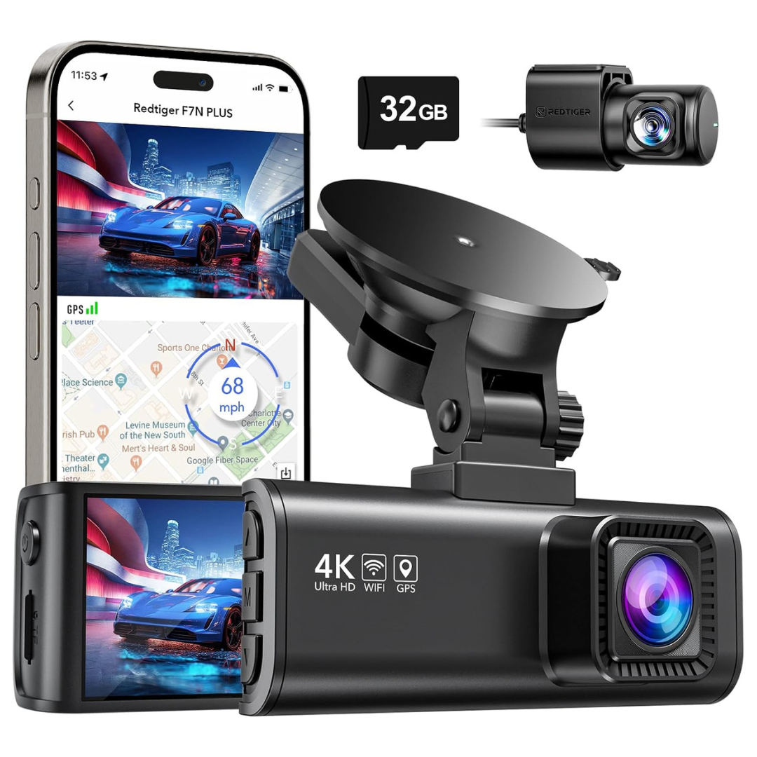 Redtiger F7NP 4K/2.5K Full HD Front Rear Dash Camera