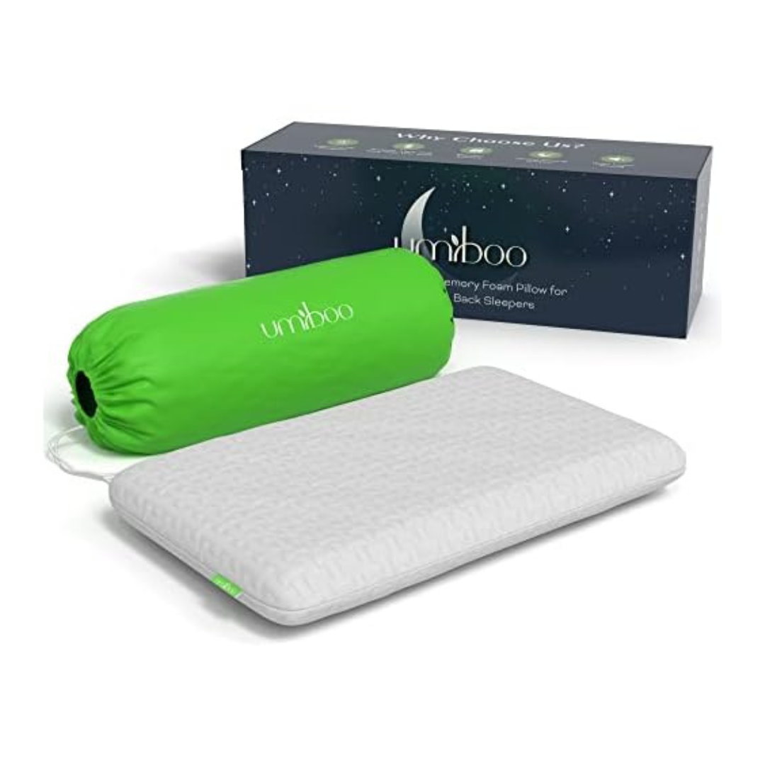 Umiboo Thin Gel Memory Foam Thin Flat 2.6" Flat Ultra Thin Pillows